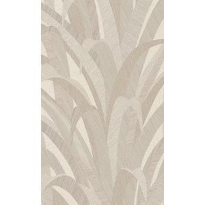 Taupe All Over Bamboo Leaves Printed Non-Woven Paper Non-Pasted Textured Wallpaper 57 sq. ft.