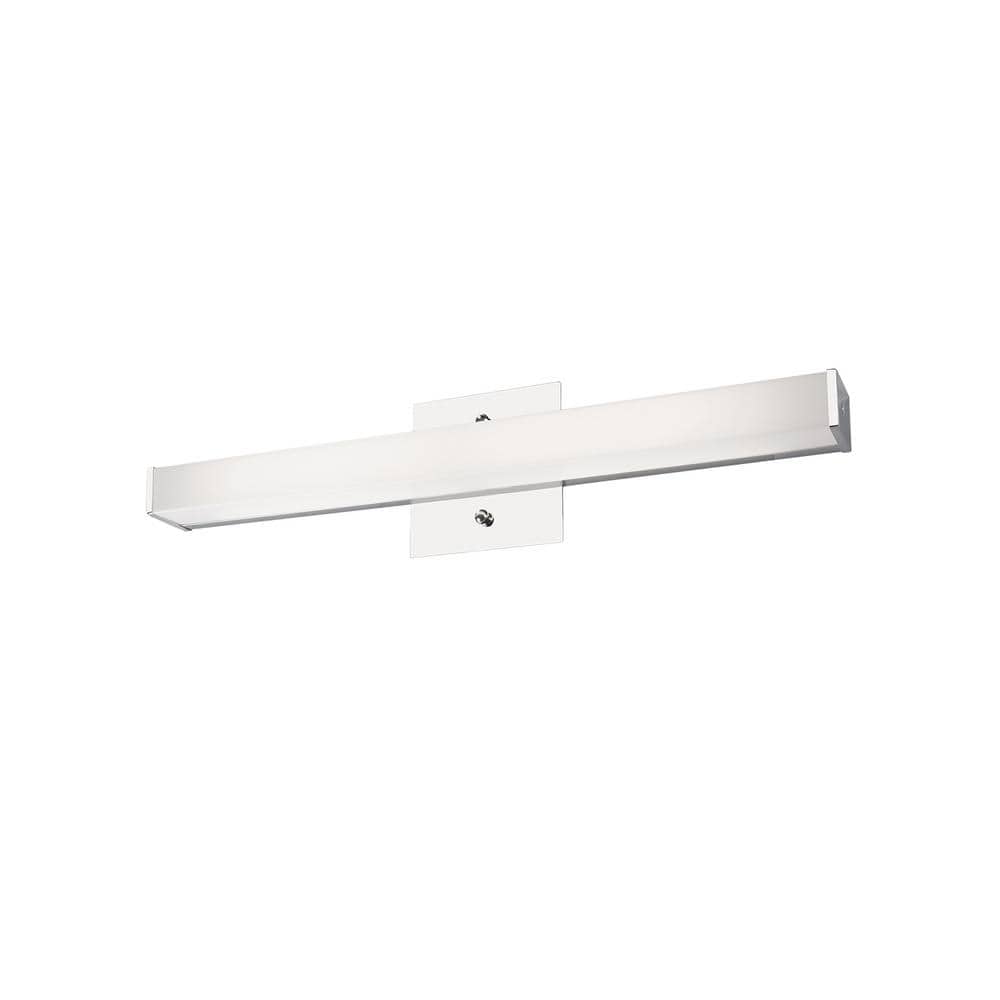 Slim Chrome LED Vanity Light Bar with Dimmable White Acrylic