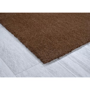 Gramercy 72 in. W. x 108 in. Cinnamon Brown Solid Color Plush Polypropylene Rectangle Bath Rug