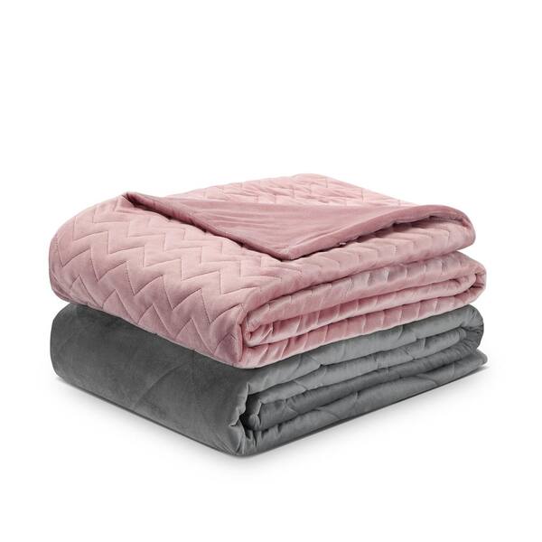 Costway Grey Cotton 60 in. x 80 in. 20 lbs. Weighted Blanket BrickSeek