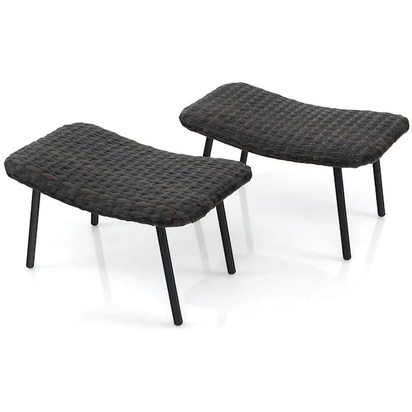 Multipurpose Wicker Outdoor Ottoman (2-Pack)