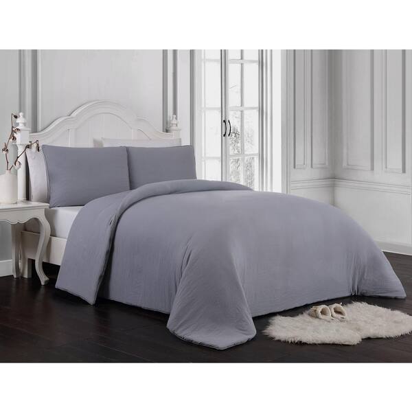 Geneva Home Fashion Gweneth 3-Piece Grey King Comforter Set