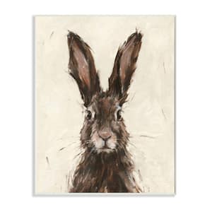 "Brown European Rabbit Hare Portrait Painting" by Ethan Harper Unframed Animal Wood Wall Art Print 10 in. x 15 in.