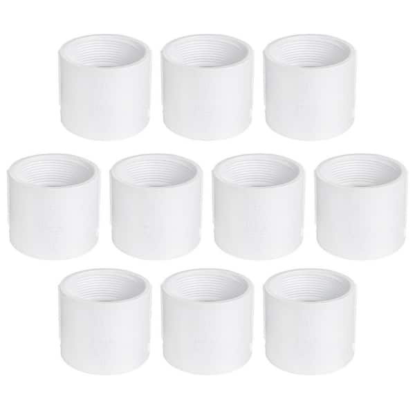 6 in. White Rigid PVC DWV Female Adapter, Threaded FPT x Hub Drain, Waste & Vent Fitting (10-Pack)