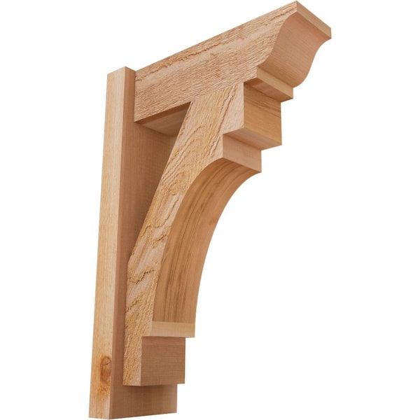 Ekena Millwork 6 in. x 24 in. x 16 in. Western Red Cedar Merced Traditional Rough Sawn Outlooker
