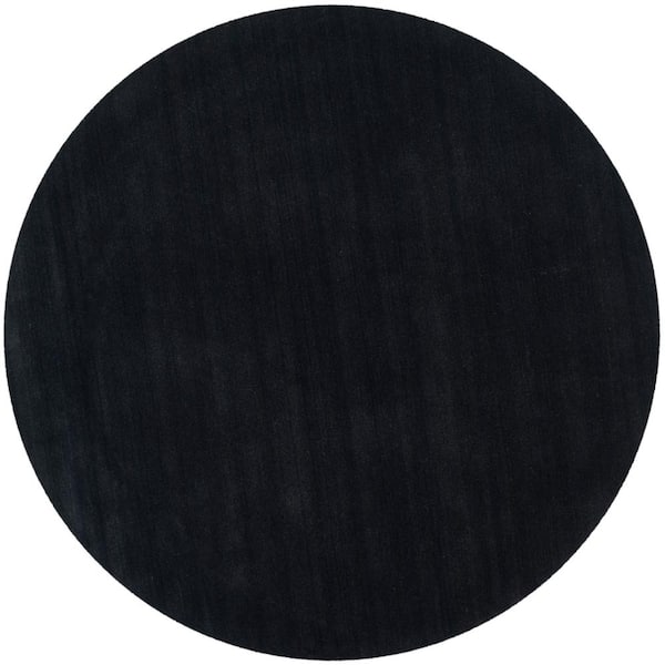 SAFAVIEH Himalaya Black 6 ft. x 6 ft. Round Solid Area Rug