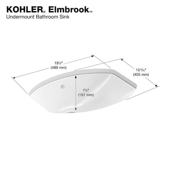 KOHLER Elmbrook Undermount Bathroom Sink in White KOHLER Elmbrook Undermount Bathroom Sink in White