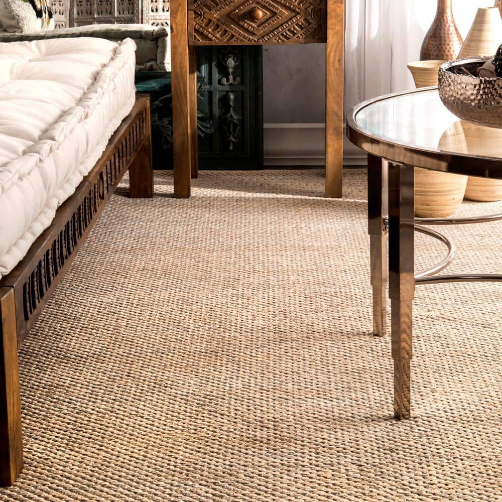 Beige 6' x 9' Handmade Cotton Flat Woven Area Rug