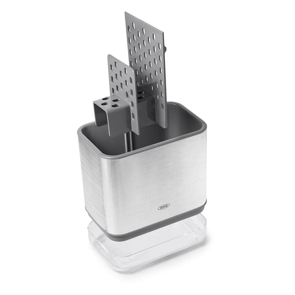 Compact Stainless Steel Sink Caddy with Plastic Inserts