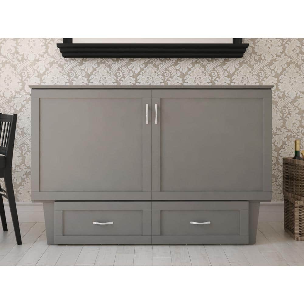 Espresso Queen Murphy Bed Chest with Single Drawer