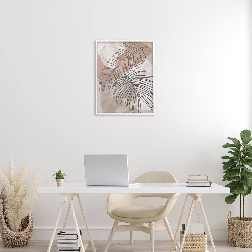Tropical Earth Tone Leaves by Cat Thurman Designs White Framed Abstract Giclee Art Print 30 in. x 24 in. price history on PriceWatchPro