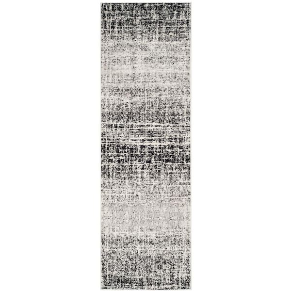SAFAVIEH Adirondack Ivory/Black 3 ft. x 6 ft. Solid Gradient Runner Rug