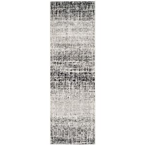Adirondack Ivory/Silver 3 ft. x 10 ft. Solid Gradient Runner Rug