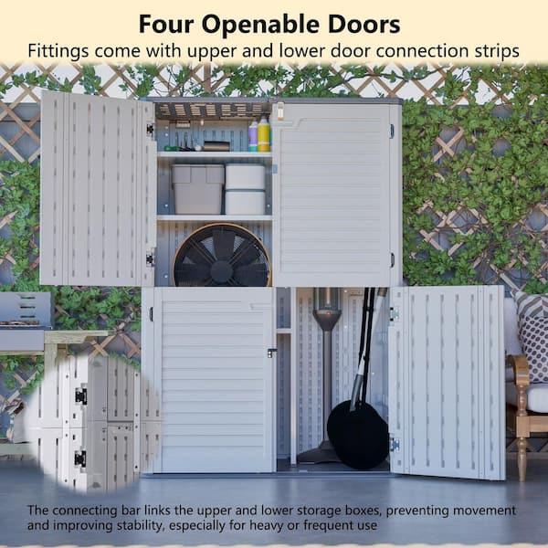 52.36 in. W x 29.7 in. D x 74.25 in. H White Plastic Outdoor