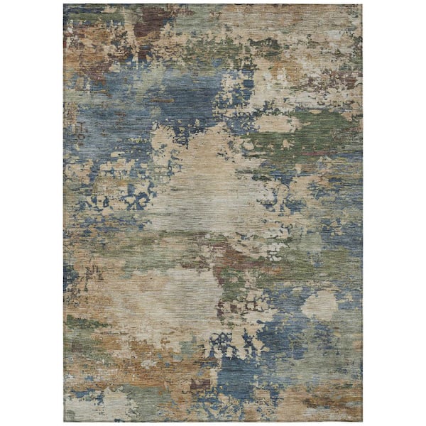 Chantille Machine Washable Indoor/Outdoor Abstract ACN2067 Blue 8 ft. x 10 ft. Area Rug