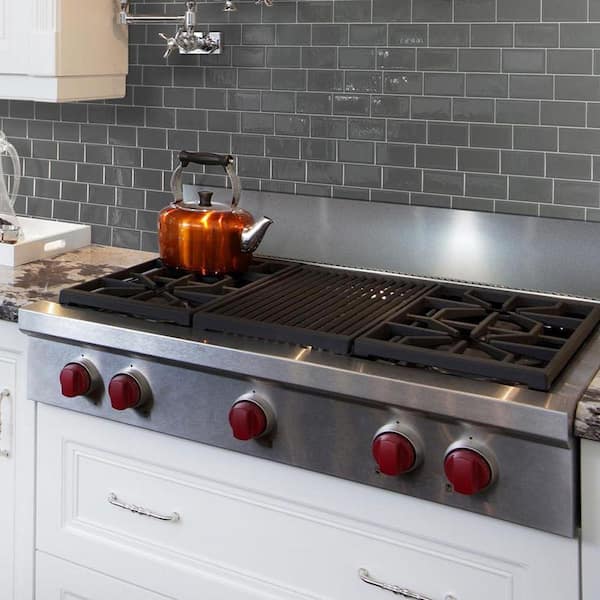 Dark Gray 11.5 in. x 8.4 in. Vinyl Peel and Stick Backsplash 5