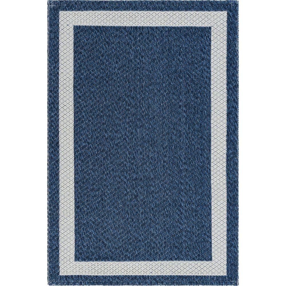 Unique Loom Decatur Border Navy Blue 2 ft. 2 in. x 3 ft. Area Rug 3148176 The Home Depot