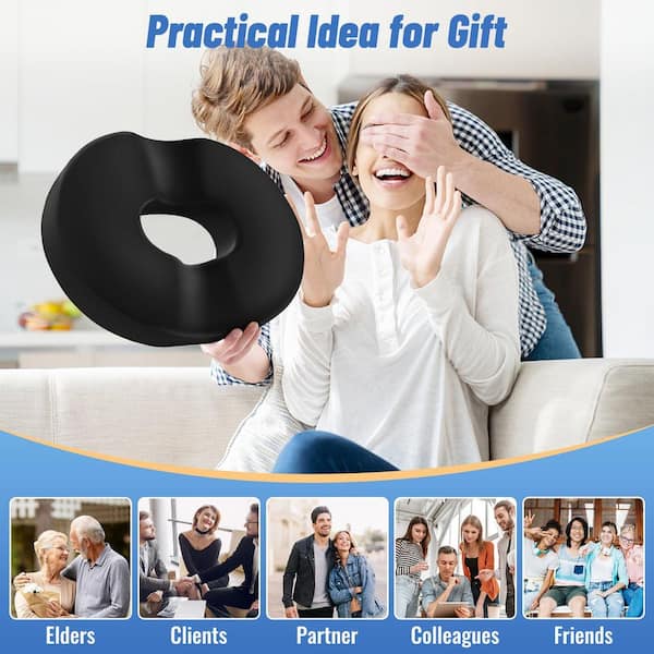 Black Memory Foam Donut Tailbone Pain Relief Cushion Ergonomic U
