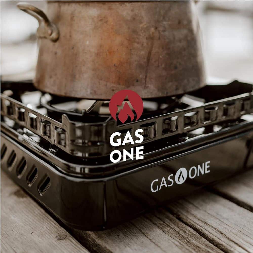Black Dual Fuel Portable Gas Stove with Brass Burner Head