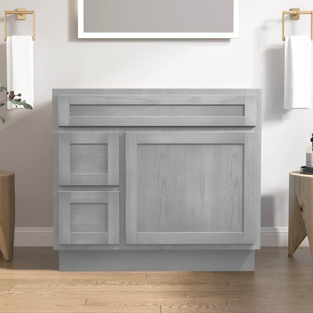Hibbitts 36" Silver Single Shaker Bathroom Vanity Base
