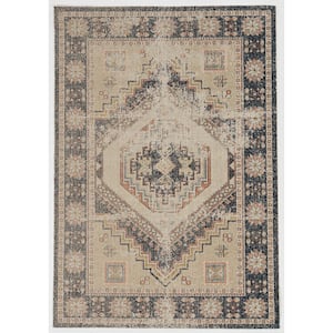Puissant Zero Stiles Ivory and Navy 2 ft. x 3 ft. Area Rug