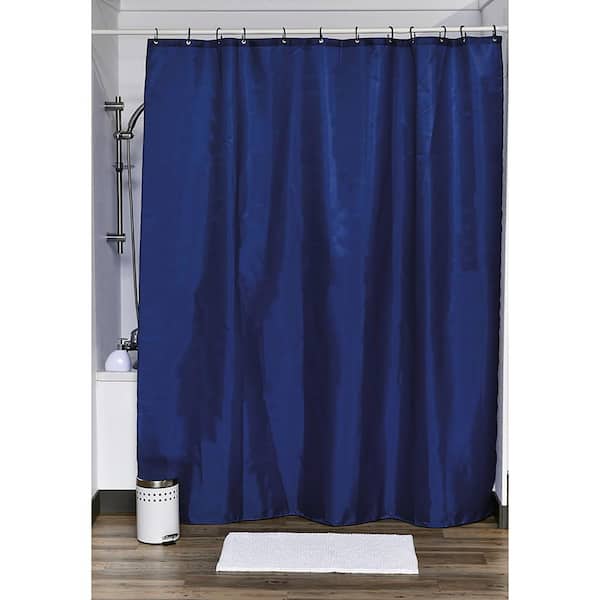 S Fabric Polyester Shower Curtain, Navy Blue Shower Curtain