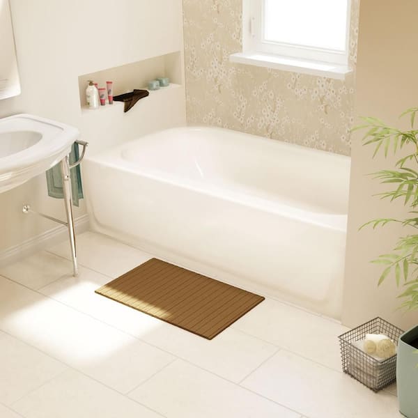 Aloha 60 in. Right Drain Rectangular Alcove Soaking Bathtub in White