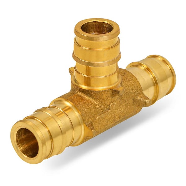 PLUMBFLEX 3/8 in. 90° PEX A Expansion Pex Tee, Lead Free Brass For Use in Pex A-Tubing
