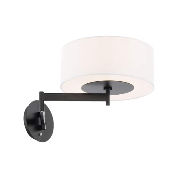 WAC Lighting Chelsea 23 in. Black Integrated LED Swing Arm Wall Light 3000K