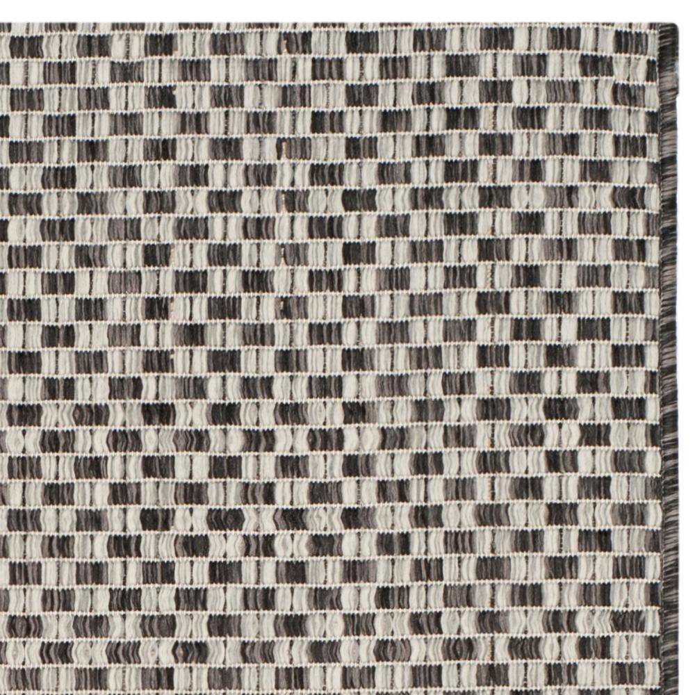 Gray Rectangular Synthetic Easy Care Indoor/Outdoor Rug