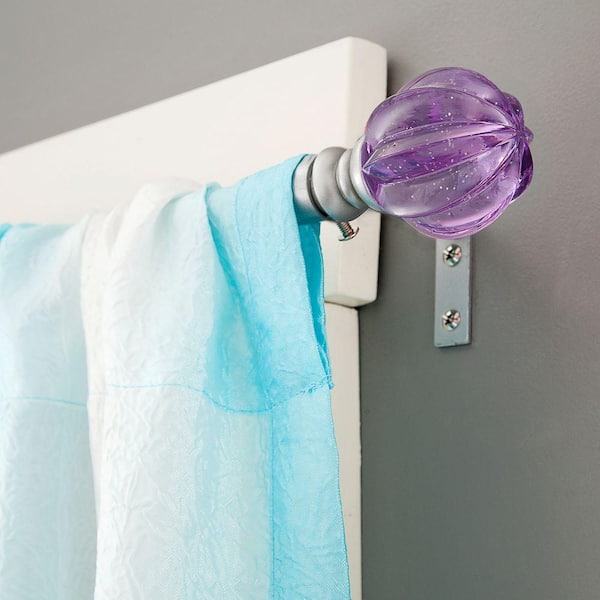 Kenney Estrella 28 - 48 in. Adjustable 5/8 in. Standard Decorative Window Single Curtain Rod in Purple