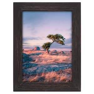 5X7 BLACK DISTRESSED WOOD PICTURE FRAME - 4 PACK