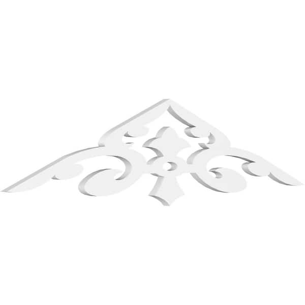 Ekena Millwork 1 in. x 48 in. x 10 in. (5/12) Pitch Whitman Gable Pediment Architectural Grade PVC Moulding