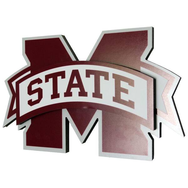 Unbranded 14 in. Mississippi State University 3D Decorative Team Logo Wall Decor