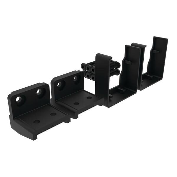 Barrette Outdoor Living VersaRail Matte Black Aluminum Triple Rail Bracket Kit