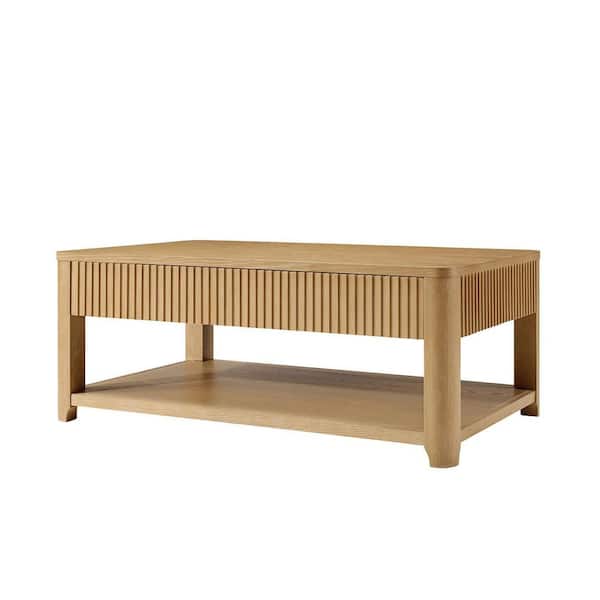 JAYDEN CREATION Javier 48 in. Natural Rectangle Wood Coffee Table