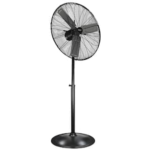 30 in. High-Velocity 3-Speed Industrial Pedestal Fan with Aluminum Blades and Adjustable Height