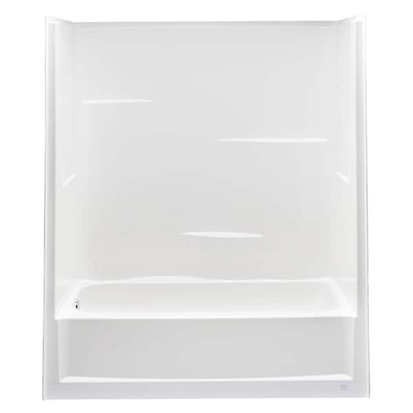 Everyday Acrylx 60 in. x 30 in. x 72 in. Rectangular Tub Shower Combo Unit with Left Drain in White