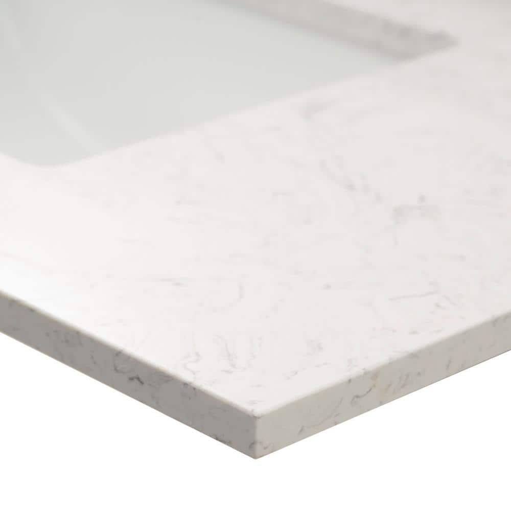37 in. White Carrara Sky Marble Vanity Top with Undermount Sink