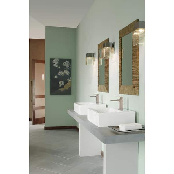 Ara Single Hole Single-Handle Open Channel Spout Bathroom Faucet with Metal Drain Assembly in Stainless