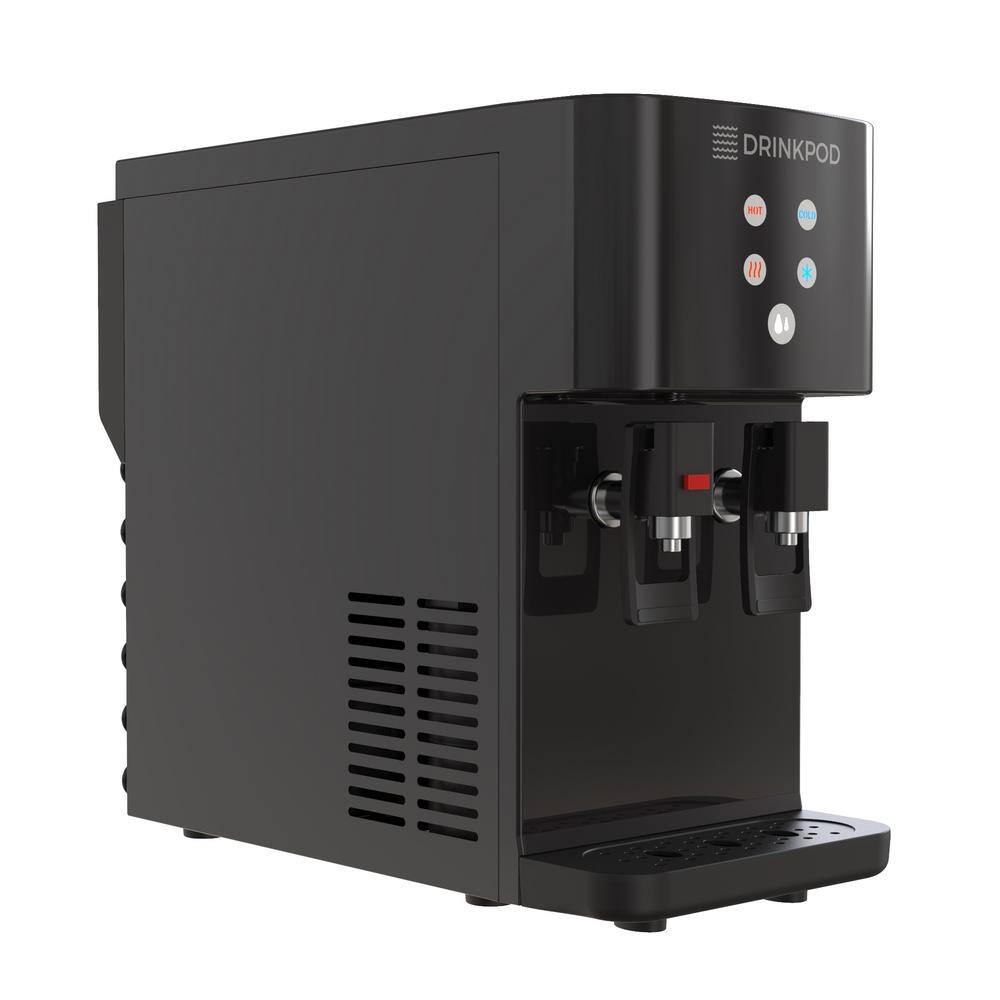Black Countertop Bottleless Hot and Cold Water Dispenser with 4 Stage Purification