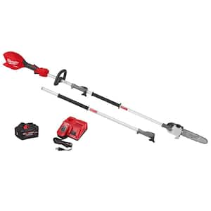 M18 Fuel 18V 10 in. Brushless Cordless Battery Powered Pole Saw Kit Quik-Lok Attachment Capability, 8.0 Forge Battery