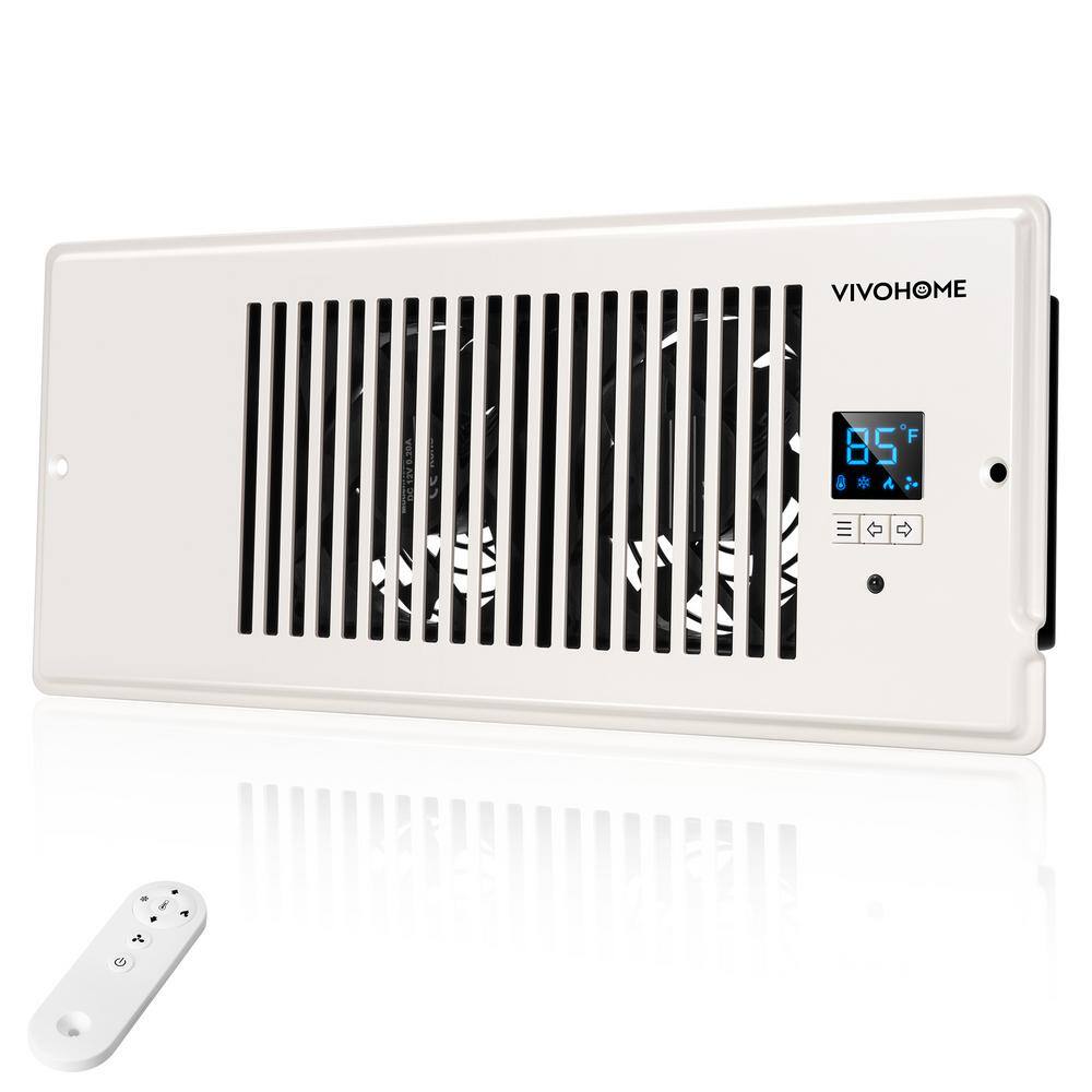 4in. x 12in. 120 CFM Wall Mounted Quiet Smart Register Booster Fan with Thermostat Control in White price history on PriceWatchPro