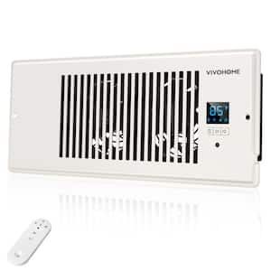 4in. x 12in. 120 CFM Wall Mounted Quiet Smart Register Booster Fan with Thermostat Control in White