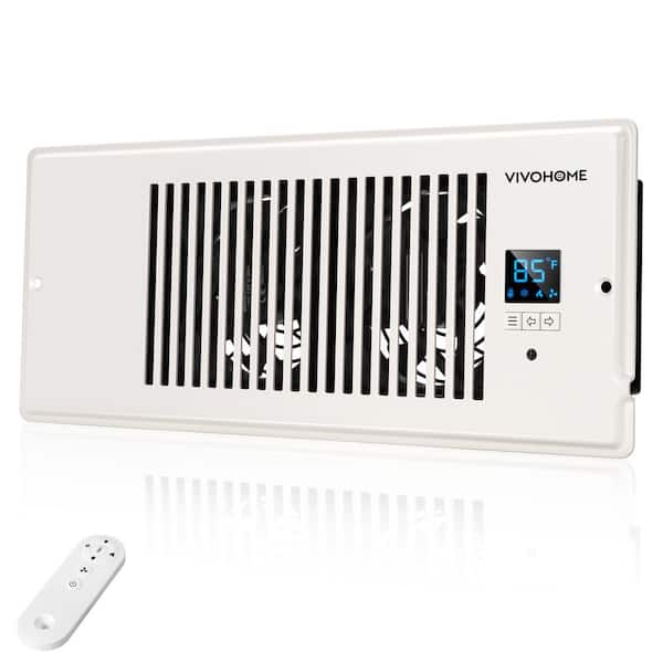 VIVOHOME 4in. x 12in. 120 CFM Wall Mounted Quiet Smart Register Booster Fan with Thermostat Control in White