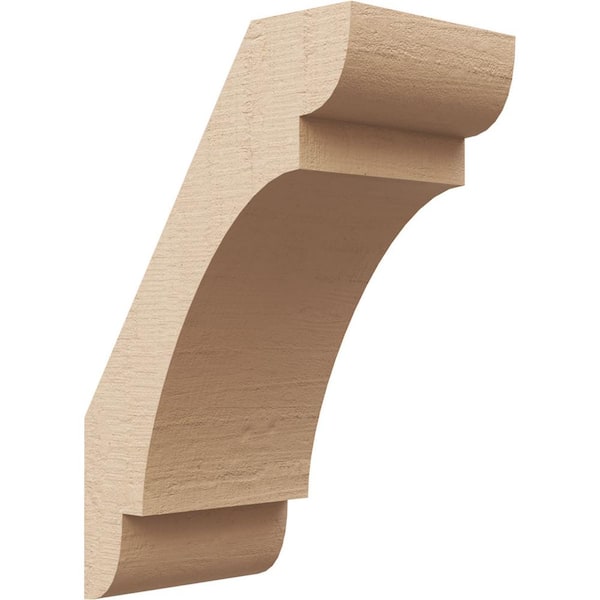 Ekena Millwork 5 in. x 12 in. x 8 in. Olympic Rough Cedar Woodgrain Timberthane Polyurethane Knee Brace, Primed