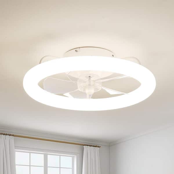 Breezary 20 in. Integrated LED Indoor White Chandelier Ceiling Fan with Light and Remote Control Included