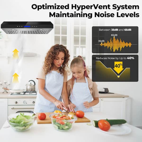 30 in. 900 CFM Ducted Under Cabinet Range Hood with 3-Venting Options, Remote, Touch Control LCD in Black Glass