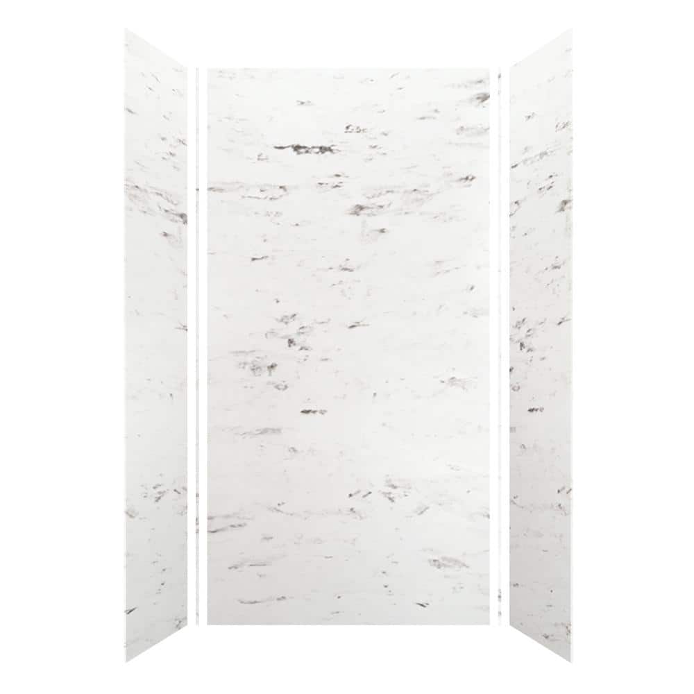Saramar 48 in. W x 96 in. H x 36 in. D 3-Piece Glue to Wall Alcove Shower Wall Kit in. White Venito Velvet price history on PriceWatchPro