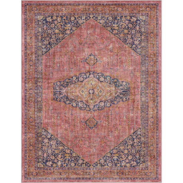 Pink 9 ft. 10 in. x 13 ft. Apollo San Marino Vintage Oriental Botanical Area Rug